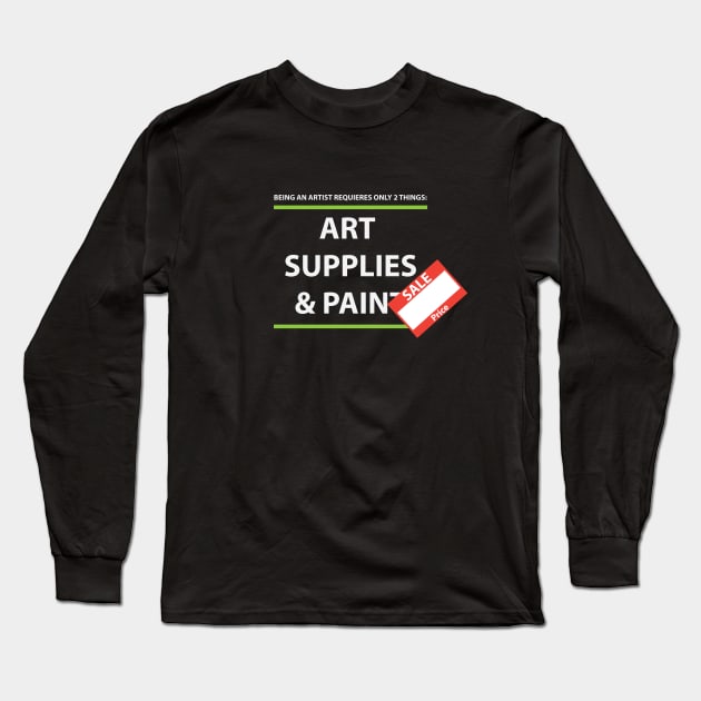 art supplies and pain Long Sleeve T-Shirt by hierrochulo